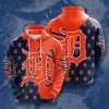 MLB Detroit Tigers Navy Orange Split Pullover Hoodie