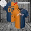 MLB Houston Astros Custom Name Number Navy Orange Baseball Jersey