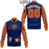 MLB Houston Astros Custom Name Number Navy Orange Baseball Jacket