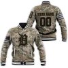 MLB Detroit Tigers Custom Name Number Camo Baseball Jacket