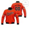 MLB Baltimore Orioles Custom Name Number Orange Bomber Jacket