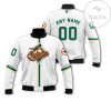 MLB Baltimore Orioles Custom Name Number White Bomber Jacket