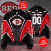 MLB Cincinnati Reds Custom Name Number Black Bomber Jacket
