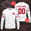 MLB Cincinnati Reds Custom Name Number White Sweater