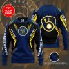 MLB Milwaukee Brewers Custom Name Christmas Black Sweater