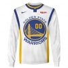 NBA Golden State Warriors Custom Name Number White Sweatshirt