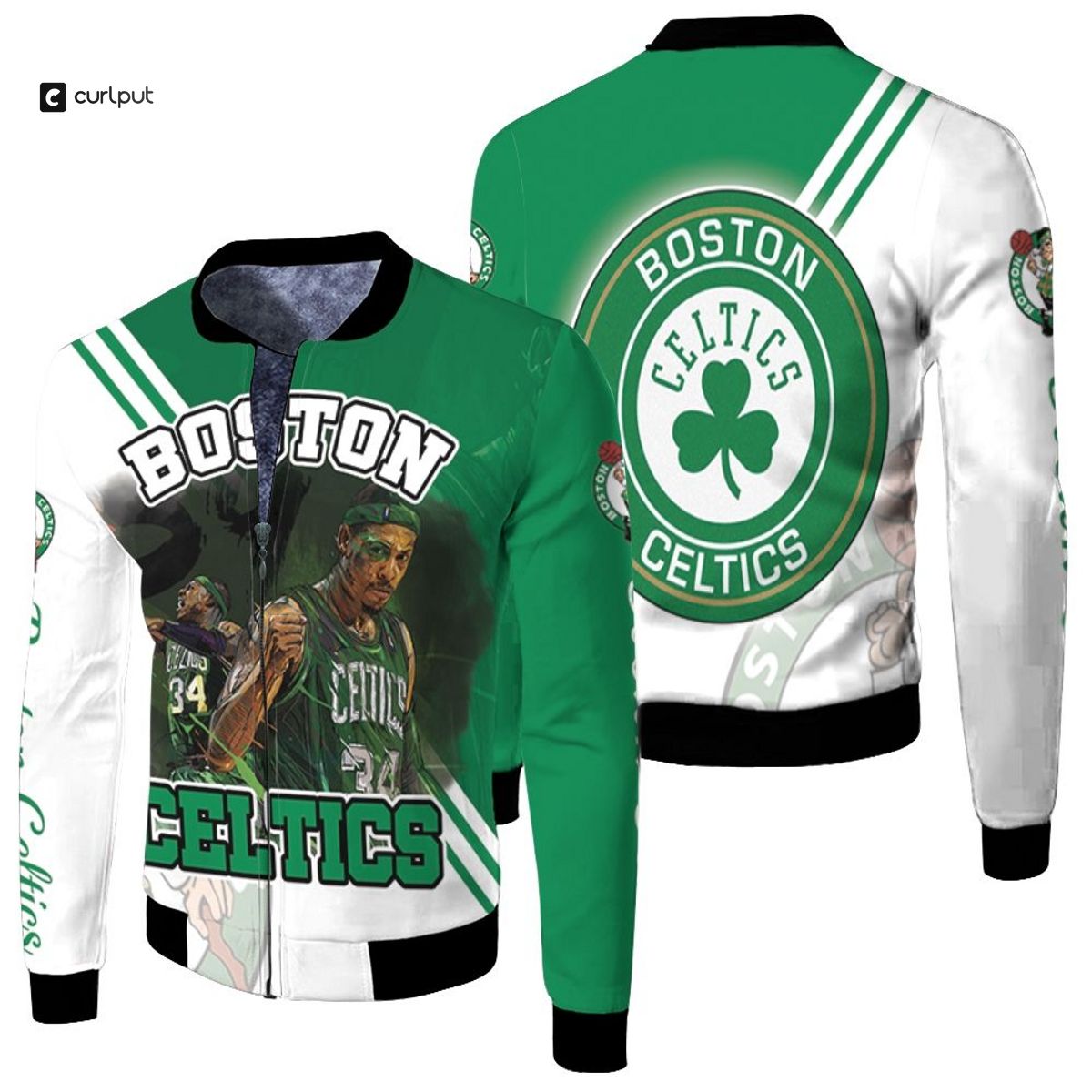NBA Boston Celtics Paul Pierce 34 Bomber Jacket V2