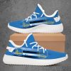 NBA Golden State Warriors White Black Blue Stripes Yeezy Boost Sneakers