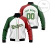 MLB Los Angeles Dodgers Custom Name Number Three Color Bomber Jacket