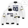 MLB Milwaukee Brewers Custom Name White Stripes Number Bomber Jacket