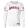 MLB Los Angeles Angels Custom Name Number White Sweatshirt