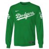 MLB Los Angeles Dodgers Custom Name Number Green Sweatshirt