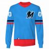 MLB Miami Marlins Custom Name Number Blue Sweatshirt