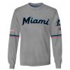 MLB Miami Marlins Custom Name Number Gray Sweatshirt