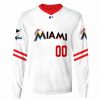 MLB Miami Marlins Custom Name Number White Sweatshirt