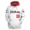 MLB Miami Marlins Custom Name Number White Pullover Hoodie