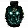 MLB Oakland Athletics Skull Green Pullover Hoodie