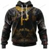 MLB Pittsburgh Pirates Custom Name Number Warriors Zip Up Hoodie