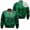 MLB Oakland Athletics Skull Flame Green Bomber Jacket