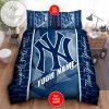 MLB New York Yankees Custom Name Blue Bedding Set