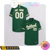 MLB Oakland Athletics Custom Name Number Green Hawaiian Shirt