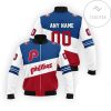 MLB Philadelphia Phillies Custom Name Number Three Colors Bomber Jacket