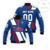 MLB Philadelphia Phillies Custom Name Number Blue White Bomber Jacket