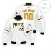 MLB Pittsburgh Pirates Custom Name Number White Style Bomber Jacket