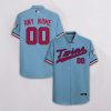 MLB Minnesota Twins Custom Name Number Blue Hawaiian Shirt