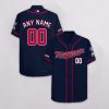 MLB Minnesota Twins Custom Name Number Navy Hawaiian Shirt
