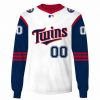 MLB Minnesota Twins Custom Name Number White Navy Sweatshirt