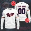 MLB Minnesota Twins Custom Name Number White Sweater