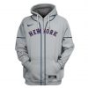MLB New York Mets Custom Name Number Gray Zip Up Hoodie
