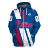 MLB Philadelphia Phillies Custom Name Number Blue Zip Up Hoodie