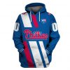 MLB Philadelphia Phillies Custom Name Number Blue Pullover Hoodie