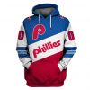MLB Philadelphia Phillies Custom Name Number Blue Red Pullover Hoodie