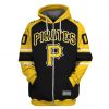 MLB Pittsburgh Pirates Custom Name Number Black Yellow Zip Up Hoodie