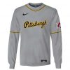 MLB Pittsburgh Pirates Custom Name Number Light Gray Sweatshirt