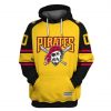 MLB Pittsburgh Pirates Custom Name Number Yellow Pullover Hoodie