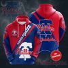 MLB Philadelphia Phillies Custom Name Red Blue Logo Pullover Hoodie