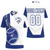MLB Toronto Blue Jays Custom Name Number Blue White Polo Shirt
