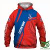 Crystal Palace FC Custom Name Red Blue Pullover Hoodie