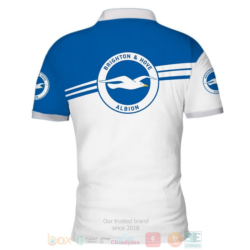 Brighton & Hove Albion FC White Blue Polo Shirt V2