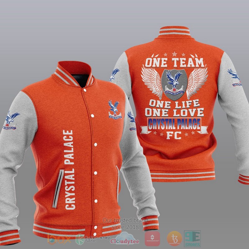 Crystal Palace FC Orange One Team Baseball Jacket Crystal Palace FC Orange One Team Baseball Jacket