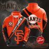 MLB San Francisco Giants Custom Name Orange Black Pullover Hoodie
