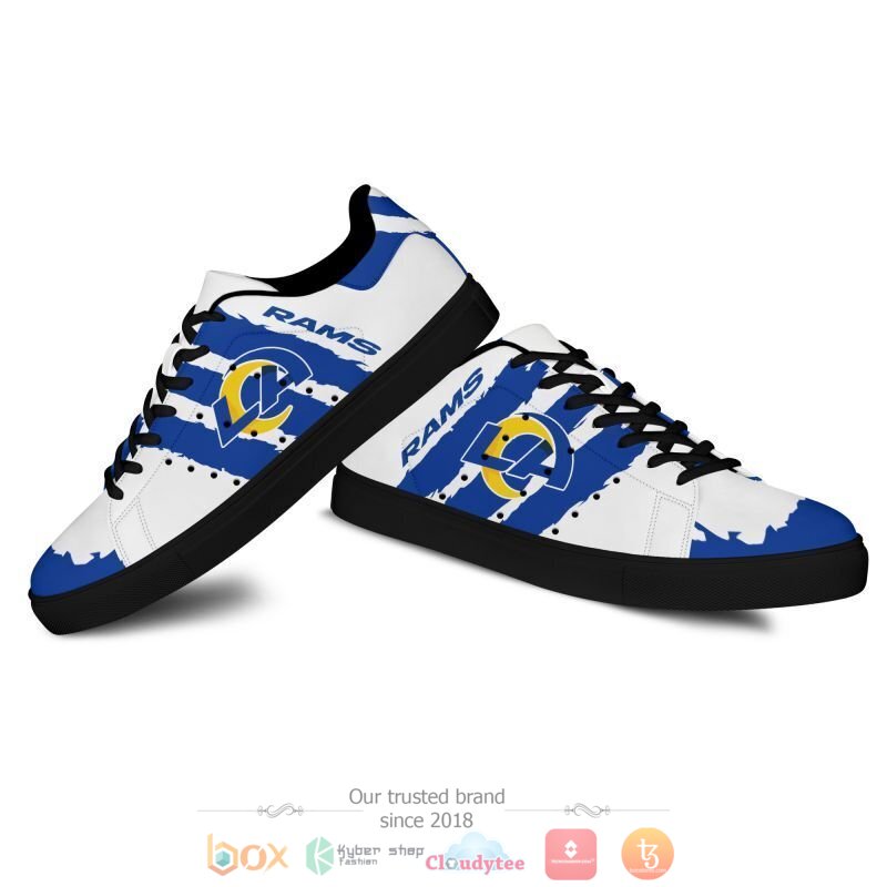 NFL Los Angeles Rams White Blue Stan Smith Shoes V3