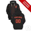 MLB San Francisco Giants Custom Name Number Black Pullover Hoodie