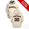 MLB San Francisco Giants Custom Name Number White Pullover Hoodie