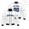 MLB Seattle Mariners Custom Name Number White Style Bomber Jacket