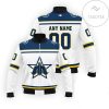 MLB Seattle Mariners Custom Name Number White Blue Bomber Jacket